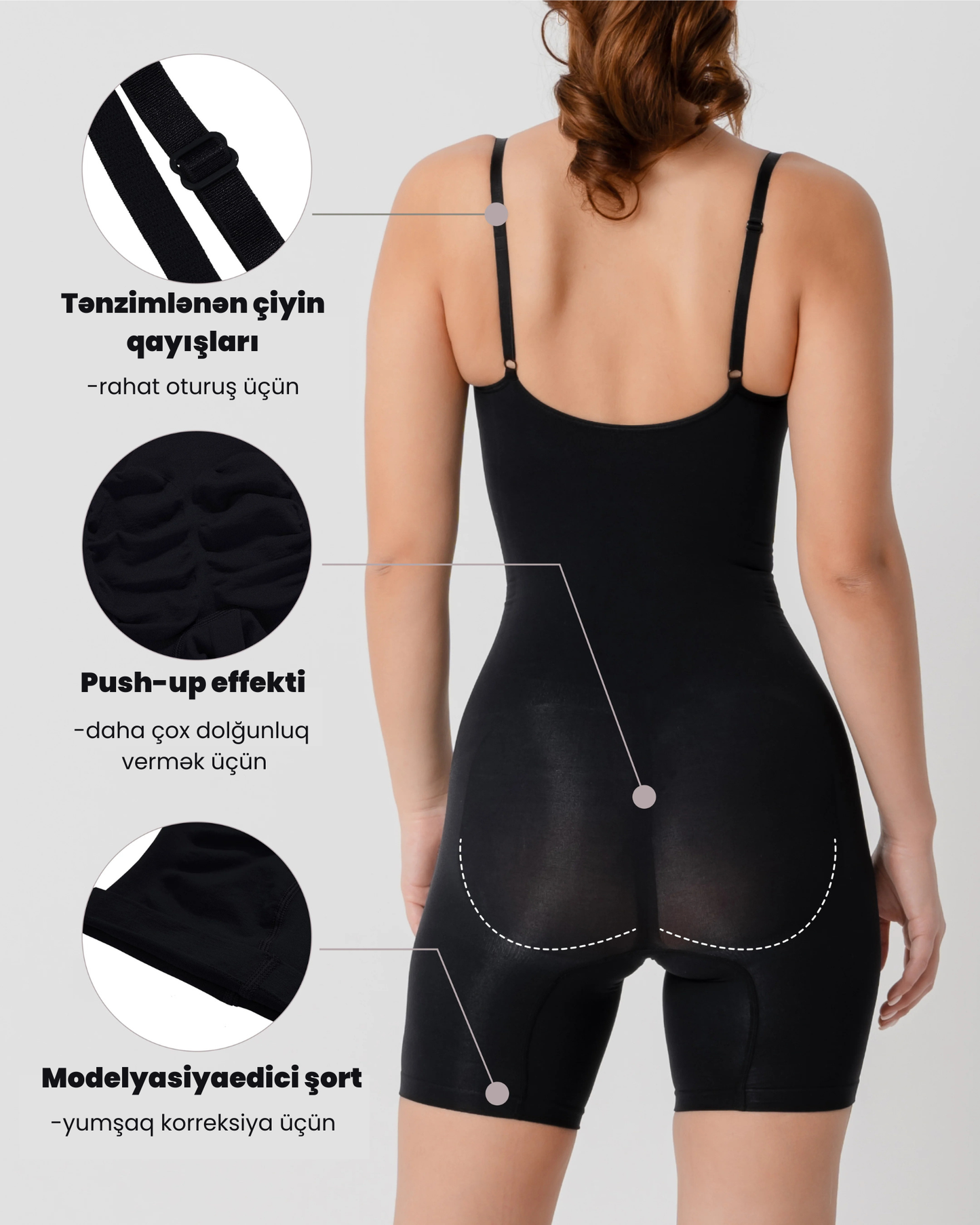 Şortikli Bədən Sıxlaşdırıcı Body Korset